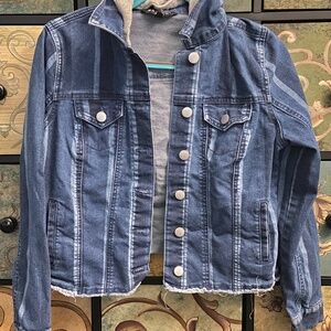 Jean jacket with hood